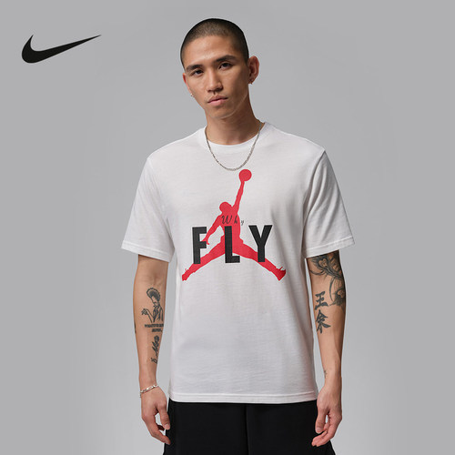 NIKE耐克男短袖夏新款Jordan飞人图案印花圆领运动T恤IF2939-100