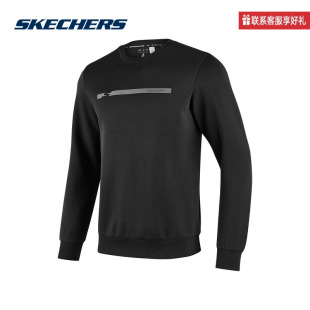 斯凯奇运动2025秋男针织套头卫衣 0018 P324M024