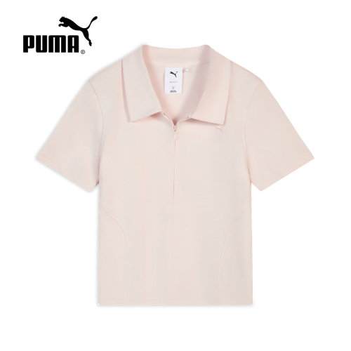 PUMA彪马夏季新款女子休闲运动透气修身短袖翻领Polo衫636253-21