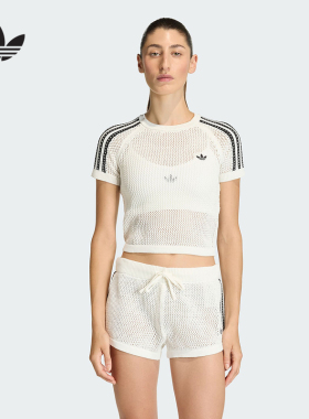 adidas阿迪达斯官方运动2026夏女短袖T恤 KE0200