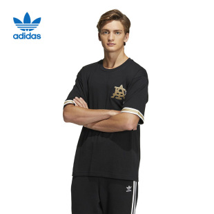 秋季 新款 男女同款 Adidas阿迪达斯三叶草短袖 休闲T恤HS2017