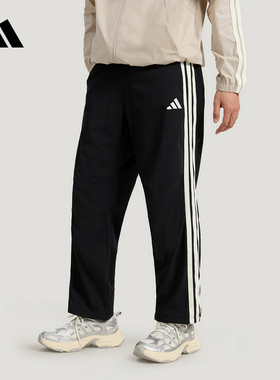 adidas阿迪达斯三条纹直筒修身拉绳运动裤2026夏男梭织长裤KR2545