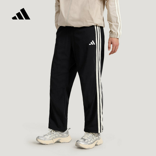 adidas阿迪达斯三条纹直筒修身拉绳运动裤2026夏男梭织长裤KR2545
