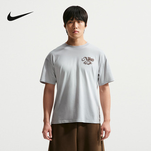 NIKE耐克男子T恤夏季新款棉质背部印花休闲短袖针织衫IH1152-043