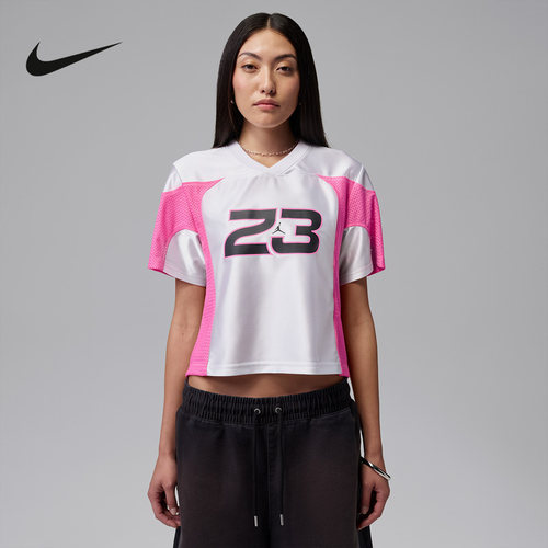 NIKE耐克Jordan女子球衣夏季新款网眼透气短袖针织衫 IF1158-100