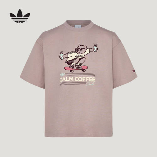 adidas阿迪达斯三叶草GFX图案T恤2026夏男女宽松针织短袖 KY5740