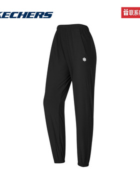 SKECHERS斯凯奇女休闲裤夏新透气运动训练束脚梭织长裤P224W015