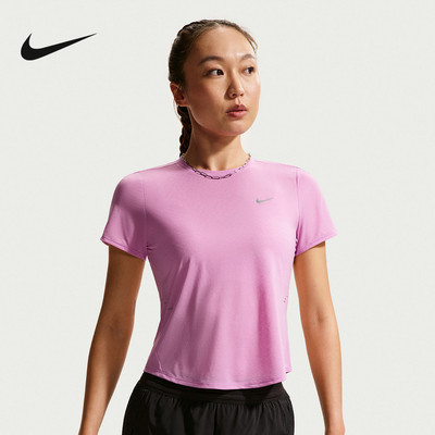 NIKE耐克夏季新款女轻薄透气运动健身短袖短款修身T恤 IF1681-503