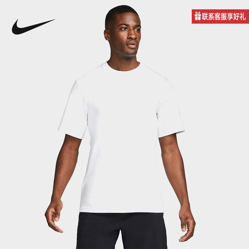 nike耐克短袖男夏季新款宽松纯色运动休闲黑色T恤FB7866-010