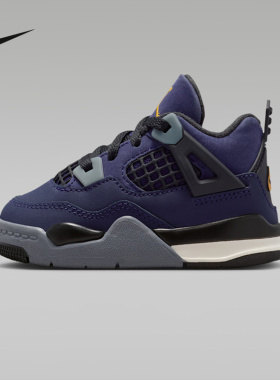 耐克男女童鞋Air jordan 4 AJ4幼童复刻中帮复古篮球鞋IB4387-500
