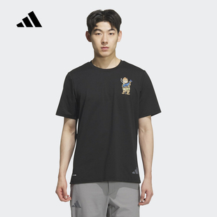 adidas阿迪达斯刺绣图案户外速干运动短袖2026夏男休闲T恤 KE3711