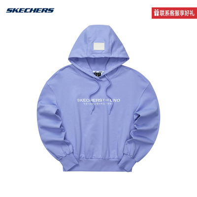 SKECHERS斯凯奇2025女子春季新款运动休闲连帽卫衣 L124W058/046G