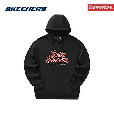 斯凯奇运动2025春中性连帽卫衣 L124U066-0018