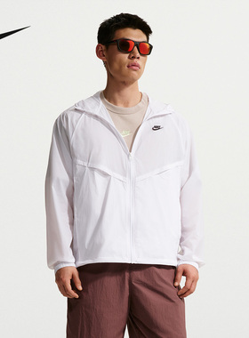 NIKE耐克男子无衬里V 字形线条开襟夹克休闲轻盈皮肤衣IO9628-100