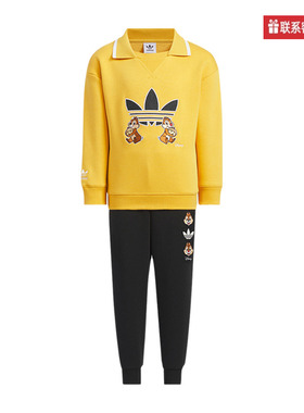 adidas阿迪达斯三叶草男女童装2025冬新迪士尼联名长袖套装JC6809