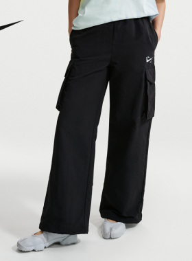 NIKE耐克女裤夏季直筒裤工装大口袋运动裤休闲梭织长裤IR7567-010