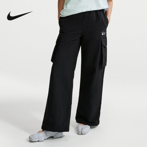 NIKE耐克女裤夏季直筒裤工装大口袋运动裤休闲梭织长裤IR7567-010