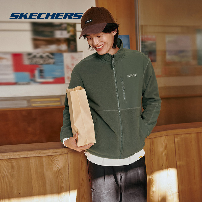 SKECHERS斯凯奇运动2024冬男针织外套 L424M039-031F