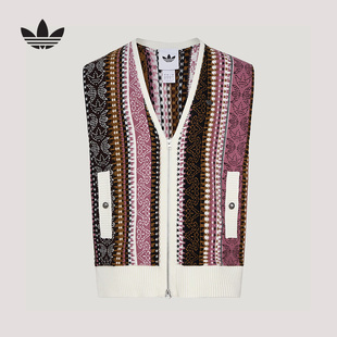 Adidas阿迪达斯三叶草男女白族TOUR VEST 针织宽松背心马甲KU6910