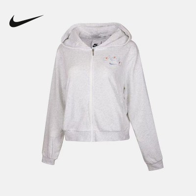 NIKE耐克女子运动休闲外套夏季新款刺绣图案针织夹克 IR7571-051