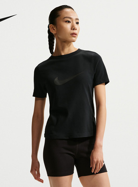 NIKE耐克女装T恤短T黑色夏季新款露腰运动休闲短袖T恤IO1517-010