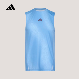 adidas阿迪达斯速干跑步侧开叉修身无袖T恤春夏男训练背心 KY5047