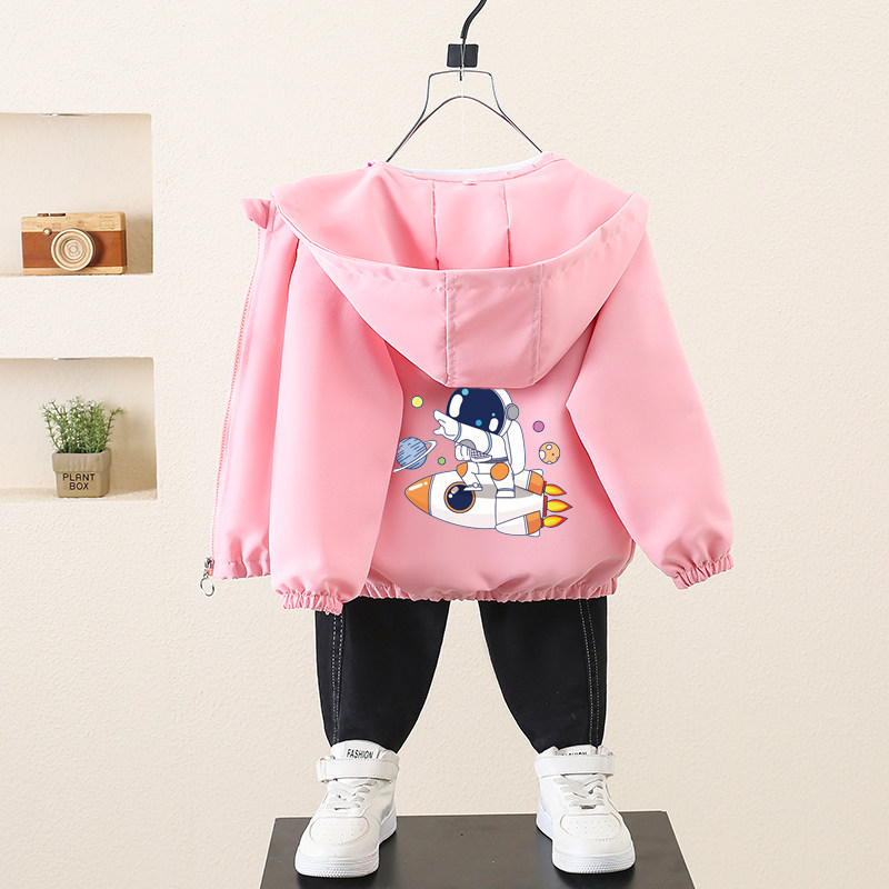 2025新款女童外套春秋款儿童洋气时髦连帽上衣中大童春装夹克
