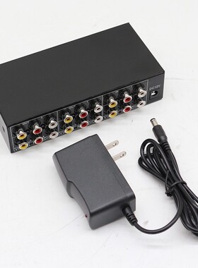 仝丽 VSP4-2机顶盒DVD红白黄莲花二进四出AV信号音视频切换分配器