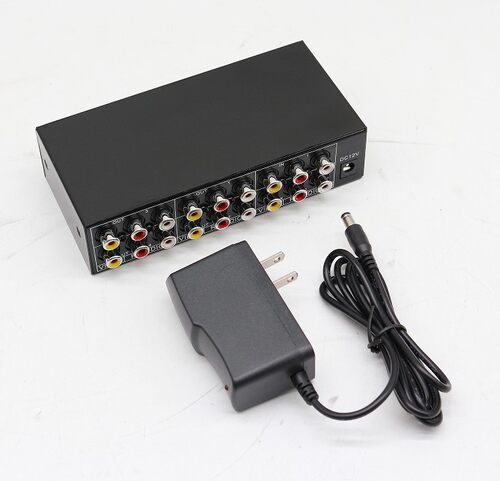 仝丽 VSP4-2机顶盒DVD红白黄莲花二进四出AV信号音视频切换分配器
