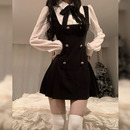 学院风收腰显瘦短裙 设计感连衣裙女2024年春秋新款 法式 假两件衬衫