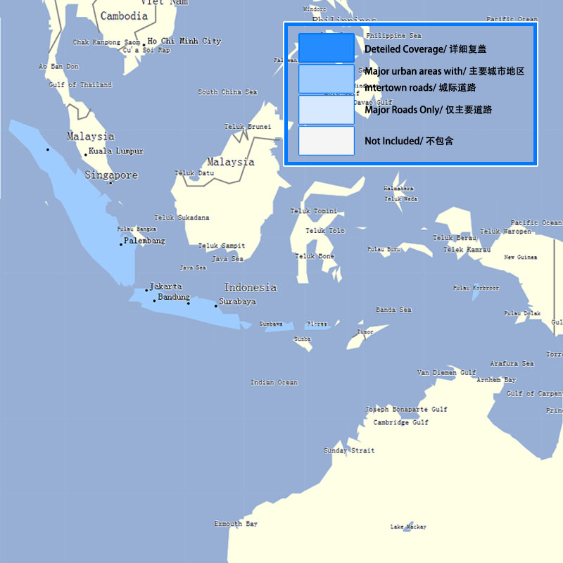 Garmin佳明 印度尼西亚/印尼/Indonesia 城市道路GPS导航详细地图
