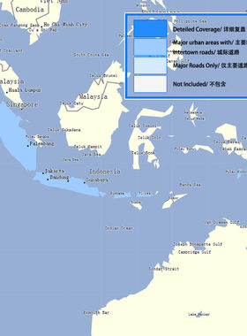Garmin佳明 印度尼西亚/印尼/Indonesia 城市道路GPS导航详细地图