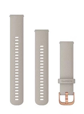 佳明GarminMove 3/Luxe/Style Venu米白色硅胶表带玫瑰金表扣20mm