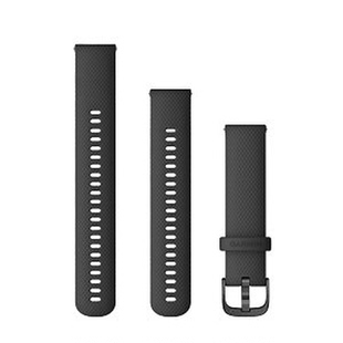 佳明GarminMove 3/Luxe/Style Venu 黑色硅胶腕表带 灰色表扣20mm