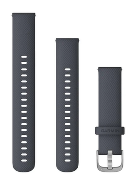 佳明GarminMove 3/Luxe/Style Venu灰蓝色硅胶腕表带银色表扣20mm