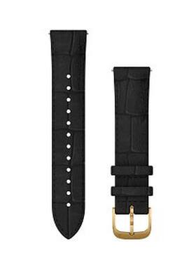 佳明GarminMove/Style黑色鳄鱼纹意大利皮表带24K金色PVD表扣20mm