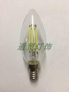 E14小螺口4W尖泡水晶灯照明光源烛型灯泡E27节能灯C35LED蜡烛灯