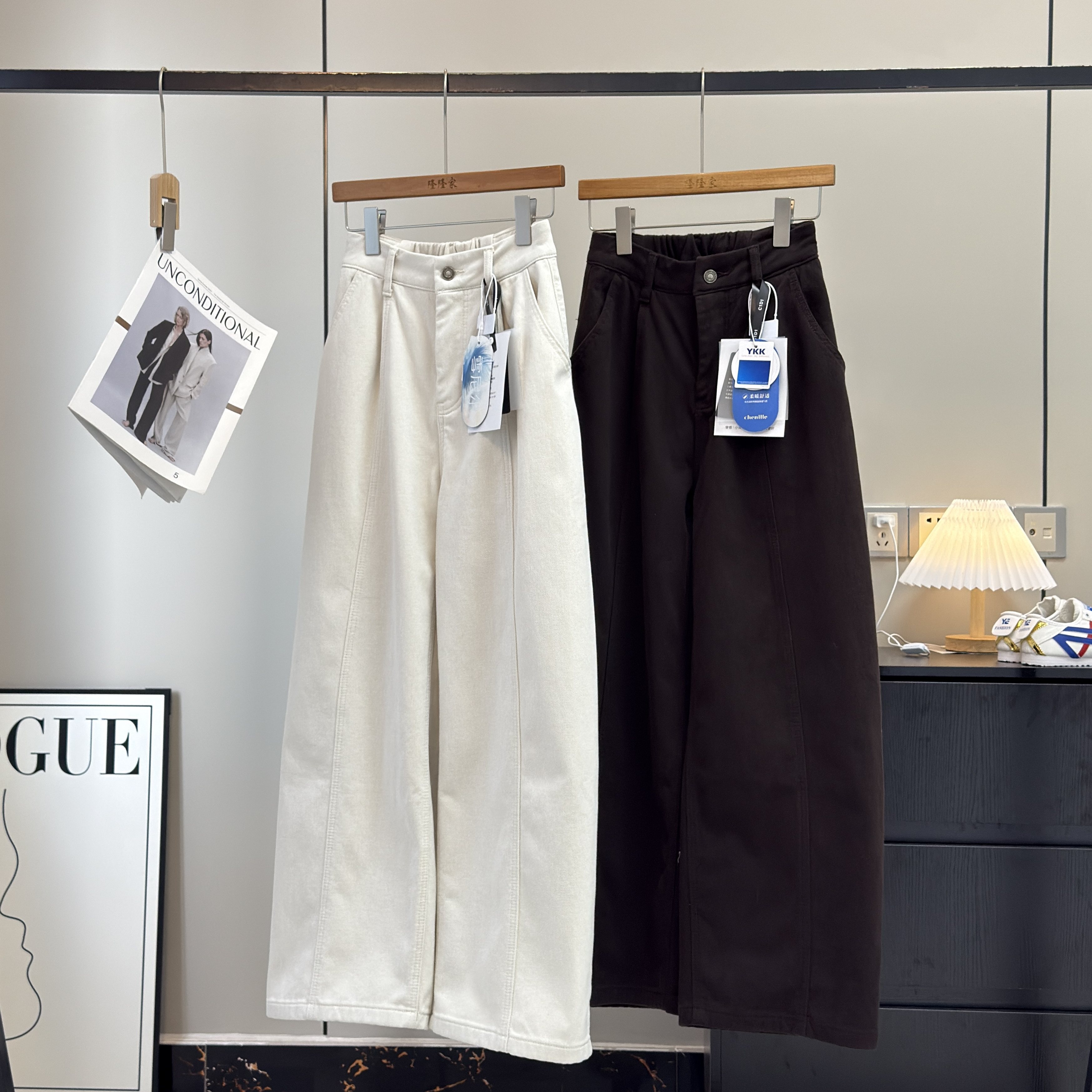 大厂订单！秋冬保暖雪妮尔绒加厚保暖宽松窄版牛仔阔腿裤杨桃裤