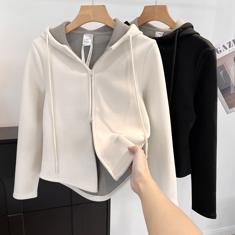 渠道好货！发热暖炉~LU风小蛮腰蓄热石墨烯修身双拉链连帽短外套,女装/女士精品,短外套,淘宝优惠券,粉丝福利购,淘宝优惠卷