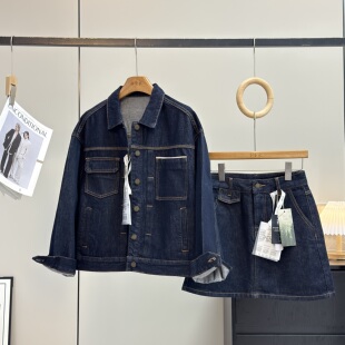 大厂订单！牛仔套装~莱塞尔棉混纺防褪色牛仔夹克+半身短裙两件套