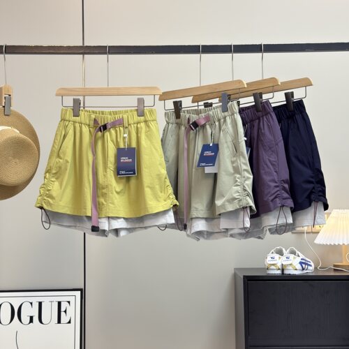 户外山系！春夏松紧高腰轻薄透气速干防走光短款运动徒步A字裙裤