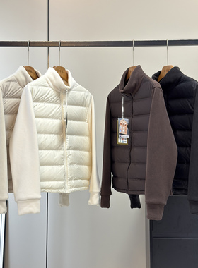 LU系同款！都市暖羽~轻盈保暖90白鸭绒摇粒绒立领拼接羽绒服外套