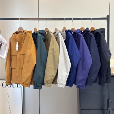 大厂订单！男女情侣春秋新品户外连帽工装夹克防风防泼水冲锋外套