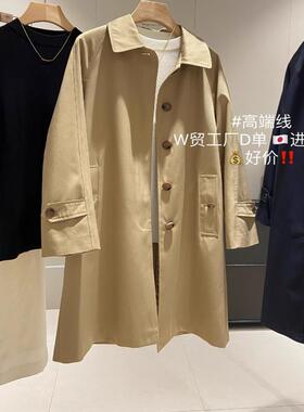 篙端轻奢~木巨1W！韩范气质廓形显瘦翻领挺括有型中长款风衣外套