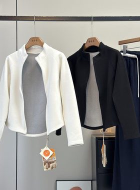 牛货！LU系同款~石墨烯小蛮腰亲肤舒适保暖摇粒双面绒开衫短外套