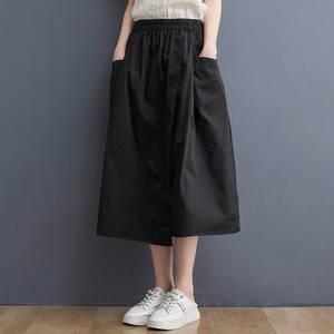 RM17789#夏装2023新款女韩版宽松大码口袋松紧显瘦遮肉不规则半身裙