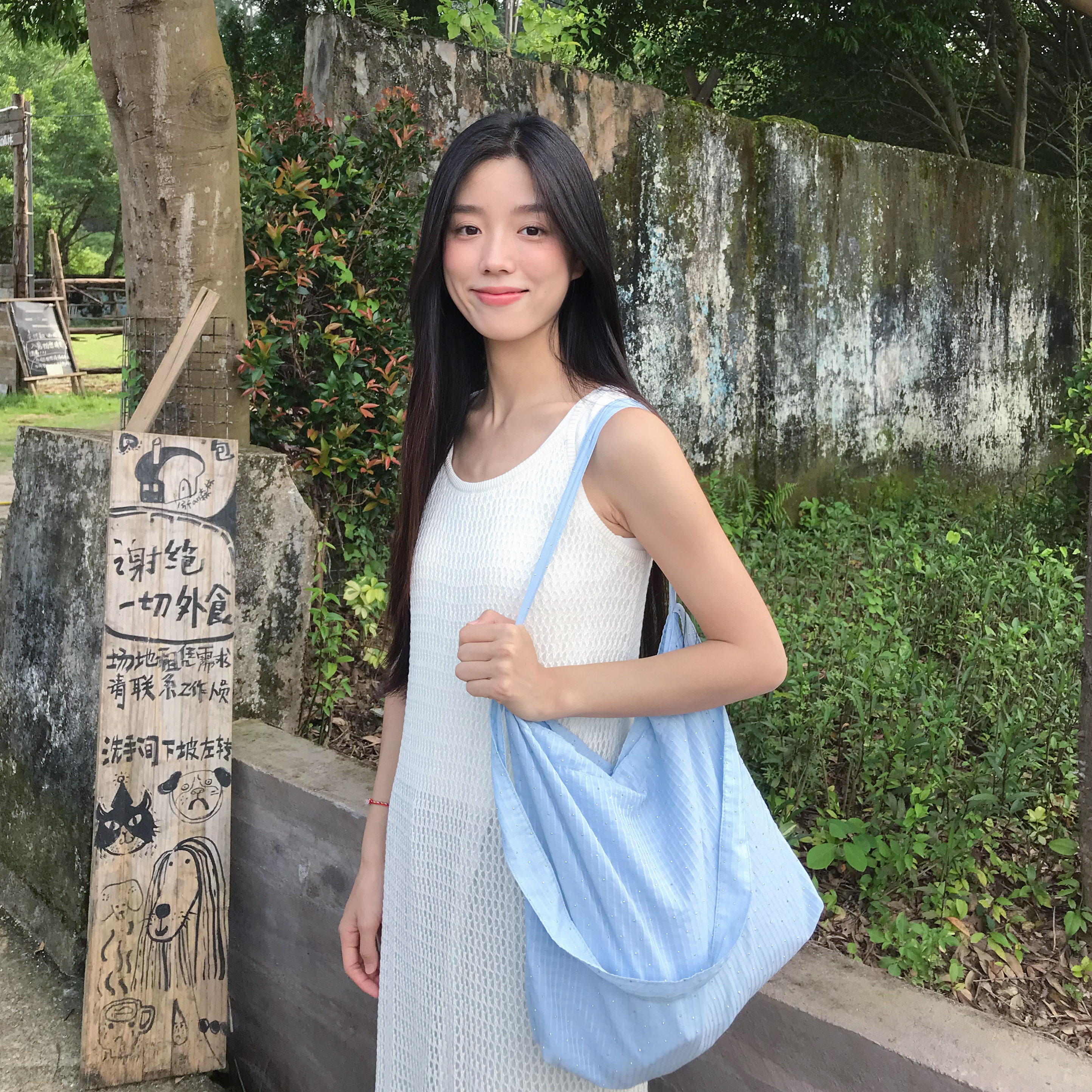 方兄 · 自制水蓝闪闪发光单肩包通勤休闲百搭单肩帆布袋酷托特包