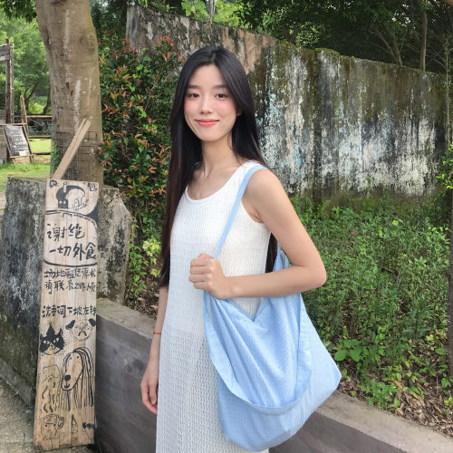 方兄自制水蓝闪闪发光单肩包