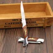 欧美达老款 木柄折叠刀家用水果刀3927户外锋利防身迷你钥匙扣小刀