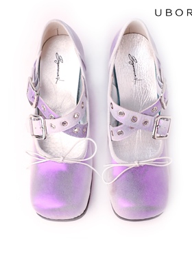 UBORYA玛丽珍鞋软皮软底真皮女鞋芭蕾鞋新款气质时尚高级配裙子